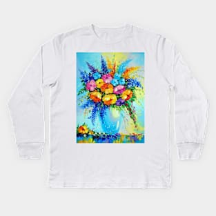 Bouquet of meadow flowers Kids Long Sleeve T-Shirt